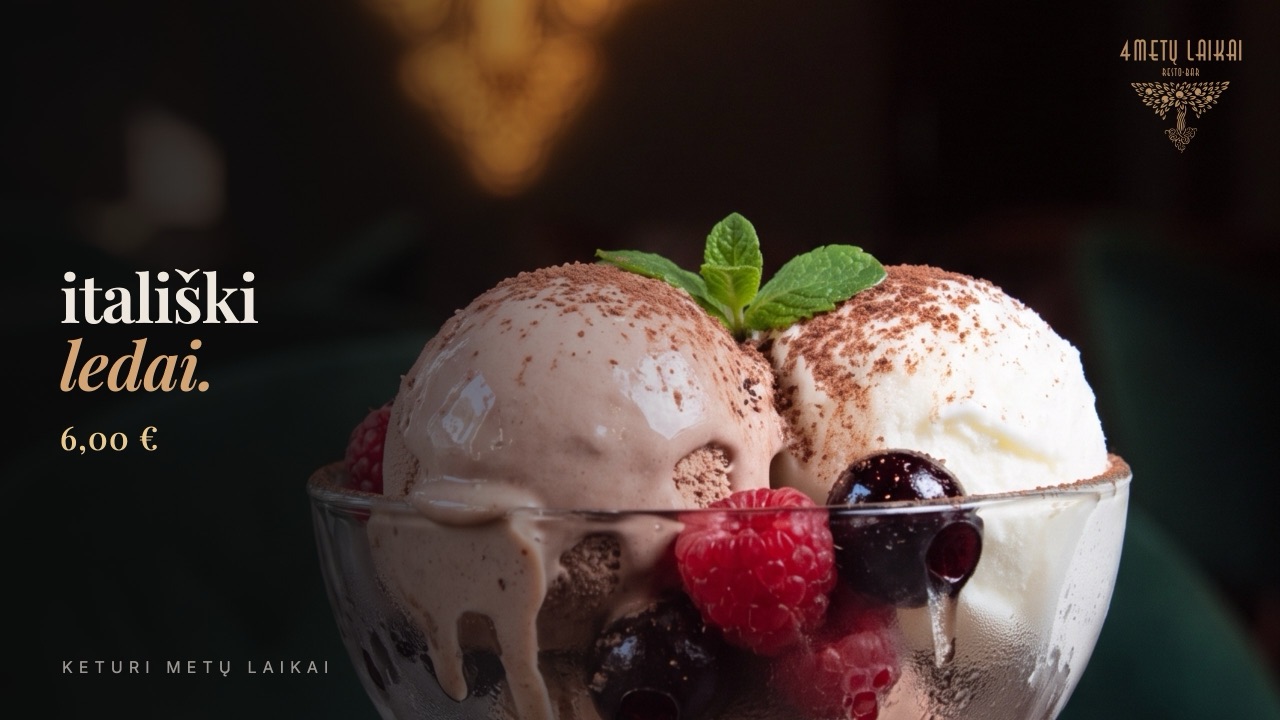 On the in-venue screen: Italian ice cream