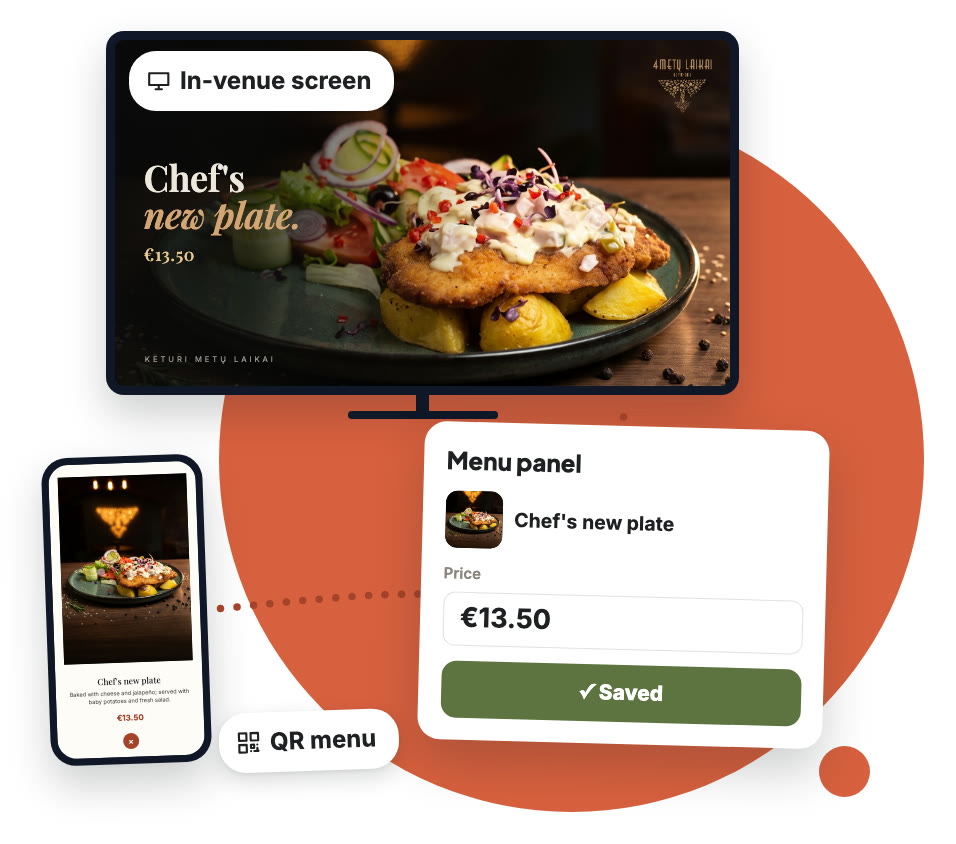 When the menu changes, the screen does too.